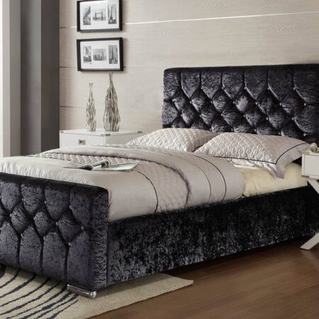 Black Sueno Upholstered Bed