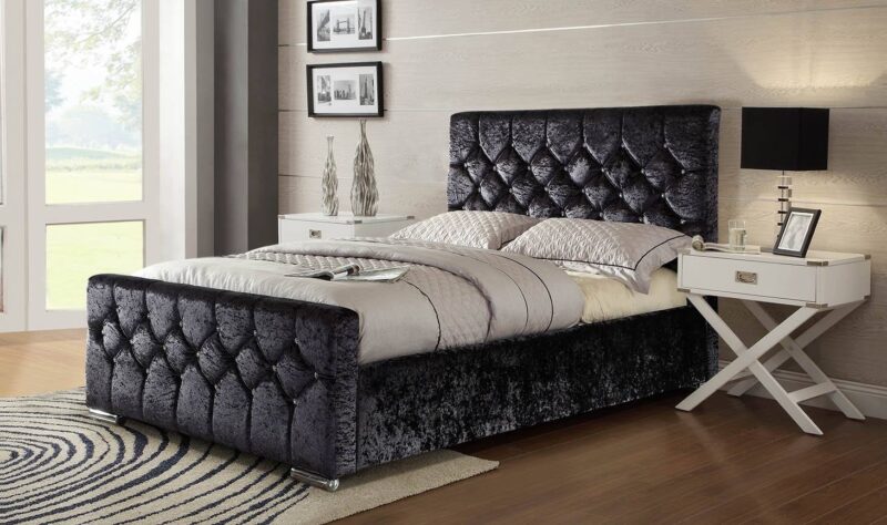 Black Sueno Upholstered Bed
