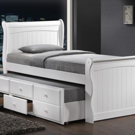 White Wooden Captain Bed