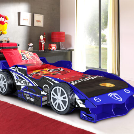 Blue Racing Car Bed