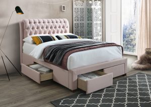 Raffaello Upholstered Storage Bed Pink