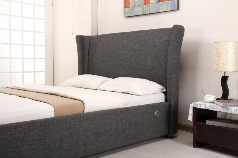 Grey Fabric Music and TV Bed
