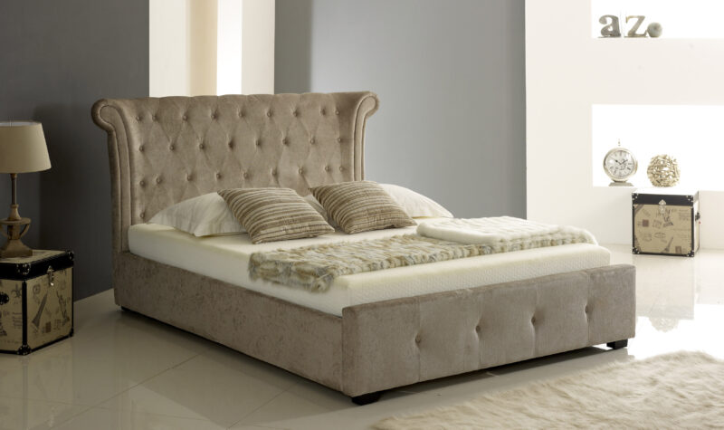 Mink Fabric Ottoman Bed