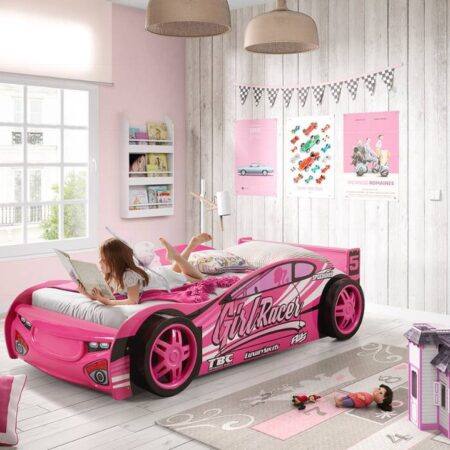 Pink Girl Racer Car Bed