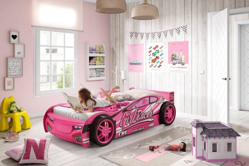 Pink Girl Racer Car Bed