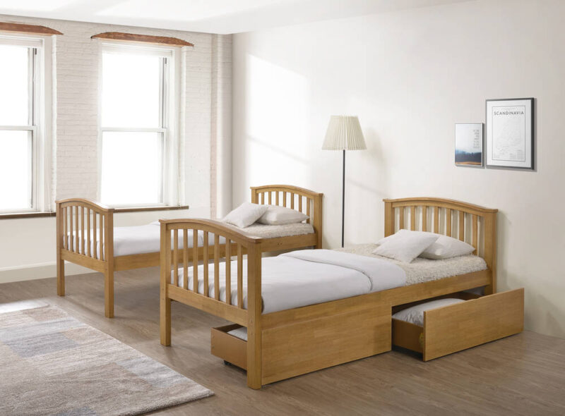 Lincoln Oak Bunk Bed as Single Beds