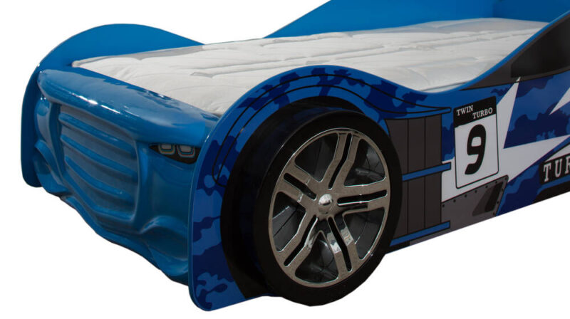 Blue Turbo Car Bed Close Up