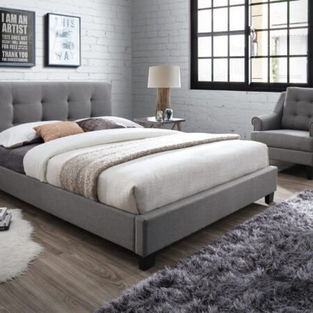 Standard Grey Fabric Bed