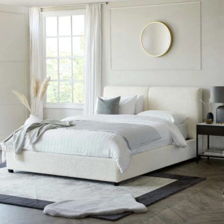 Lena Boucle Upholstered Bed with Storage Options